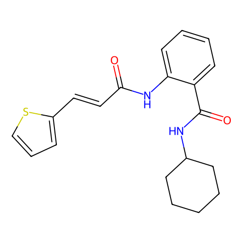 N-cyclohexyl-2-{[3-(2-thienyl)acryloyl]amino}benzamide structure