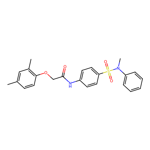 2-(2,4-dimethylphenoxy)-N-[4-[methyl(phenyl)sulfamoyl]phenyl]acetamide structure