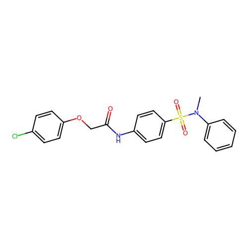 2-(4-chlorophenoxy)-N-[4-[methyl(phenyl)sulfamoyl]phenyl]acetamide structure