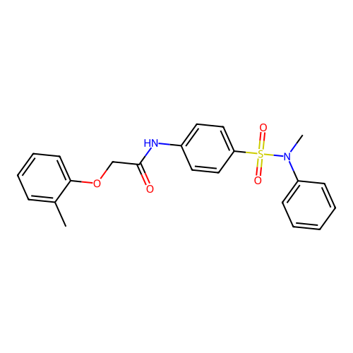 2-(2-methylphenoxy)-N-[4-[methyl(phenyl)sulfamoyl]phenyl]acetamide structure