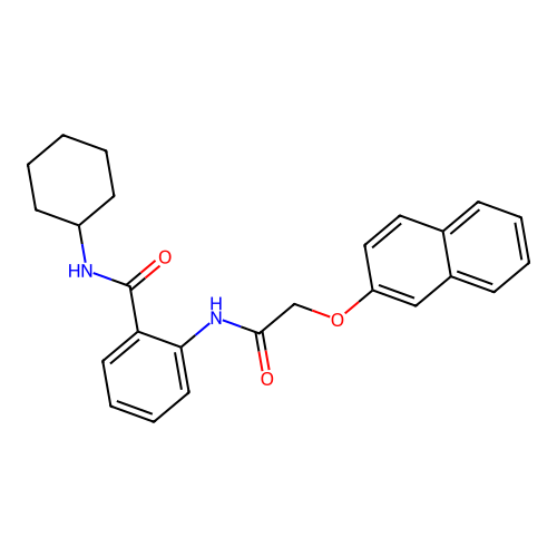N-cyclohexyl-2-{[(2-naphthyloxy)acetyl]amino}benzamide structure