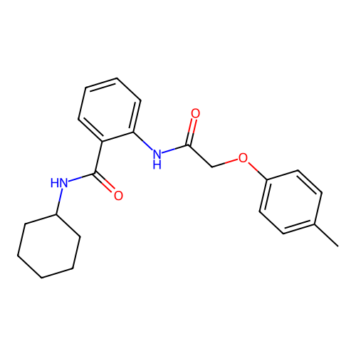 N-cyclohexyl-2-{[(4-methylphenoxy)acetyl]amino}benzamide structure