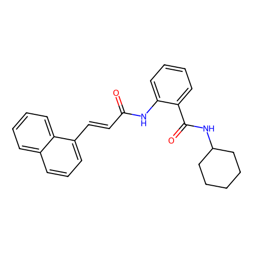 N-cyclohexyl-2-{[3-(1-naphthyl)acryloyl]amino}benzamide structure
