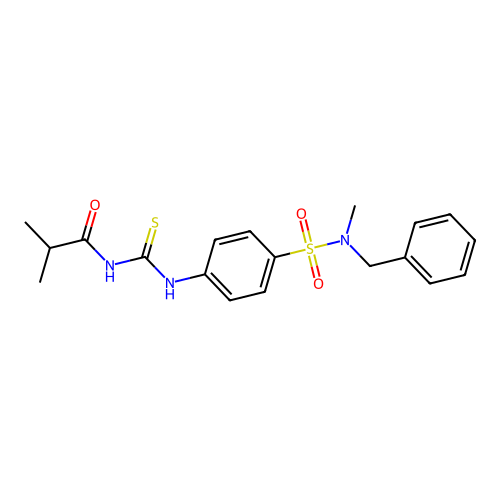 N-benzyl-4-{[(isobutyrylamino)carbothioyl]amino}-N-methylbenzenesulfonamide structure