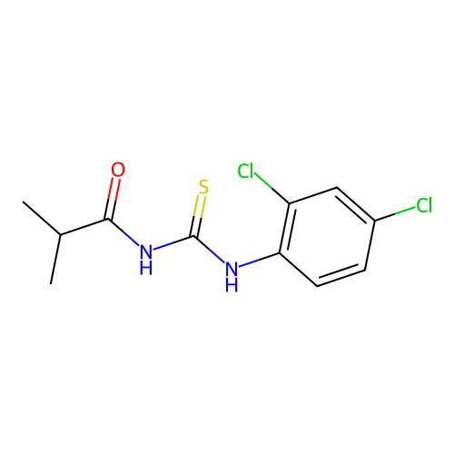 N-[(2,4-dichlorophenyl)carbamothioyl]-2-methylpropanamide structure