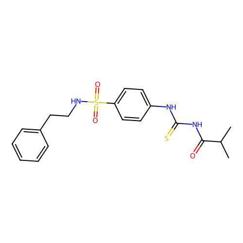 4-{[(isobutyrylamino)carbothioyl]amino}-N-(2-phenylethyl)benzenesulfonamide structure
