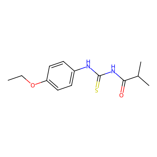 N-[(4-ethoxyphenyl)carbamothioyl]-2-methylpropanamide structure