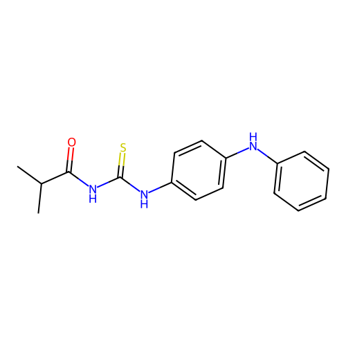 N-(4-anilinophenyl)-N'-isobutyrylthiourea structure