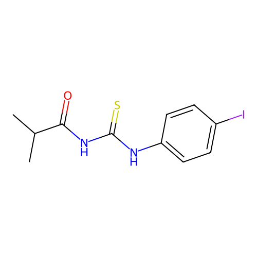 N-[(4-iodophenyl)carbamothioyl]-2-methylpropanamide structure