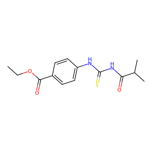 Ethyl 4-{[(isobutyrylamino)carbothioyl]amino}benzoate structure
