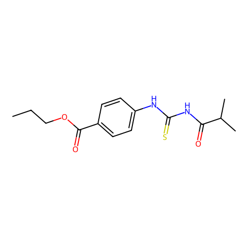 Propyl 4-(2-methylpropanoylcarbamothioylamino)benzoate structure