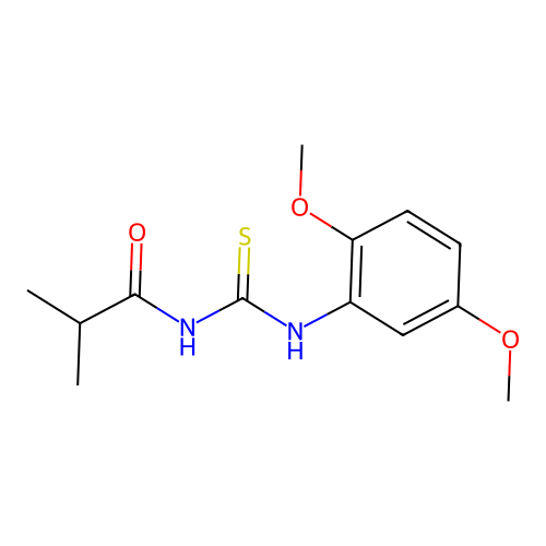 N-(2,5-dimethoxyphenyl)-N'-isobutyrylthiourea structure