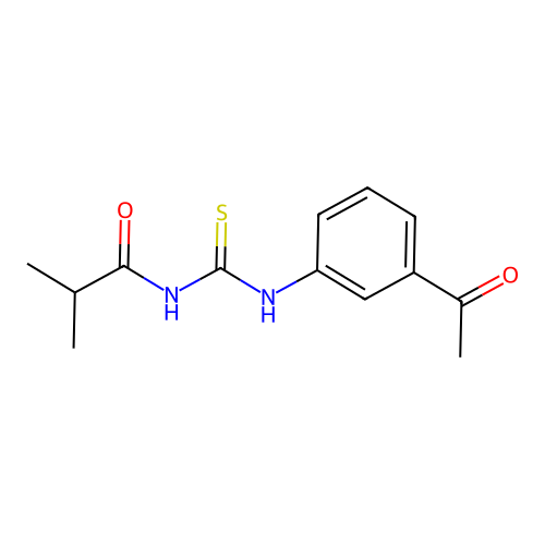 N-(3-acetylphenyl)-N'-isobutyrylthiourea structure