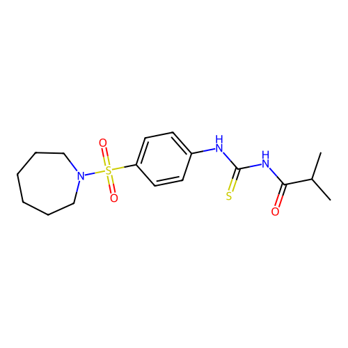 N-[4-(1-azepanylsulfonyl)phenyl]-N'-isobutyrylthiourea structure