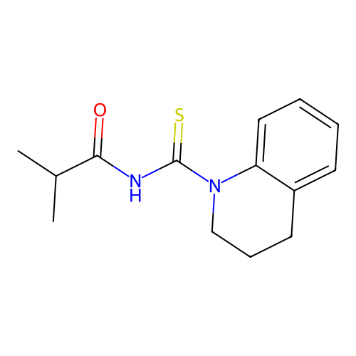 N-(3,4-dihydro-1(2H)-quinolinylcarbothioyl)-2-methylpropanamide structure