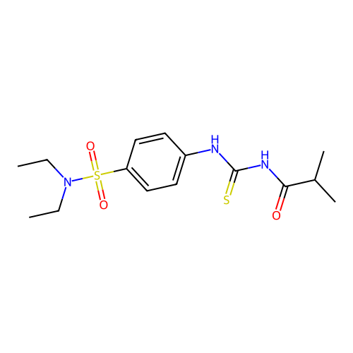 N,N-diethyl-4-{[(isobutyrylamino)carbothioyl]amino}benzenesulfonamide structure