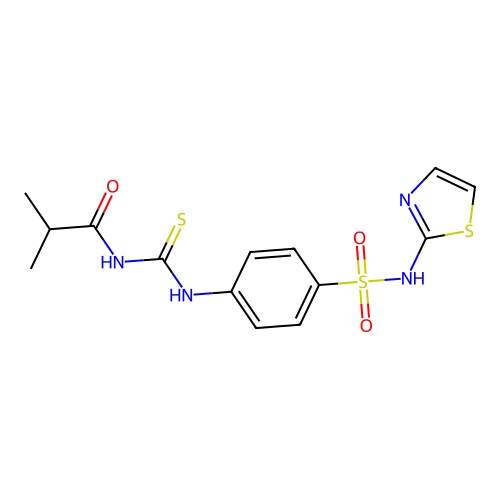 4-{[(isobutyrylamino)carbothioyl]amino}-N-(1,3-thiazol-2-yl)benzenesulfonamide structure