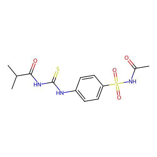 N-acetyl-4-{[(isobutyrylamino)carbothioyl]amino}benzenesulfonamide structure