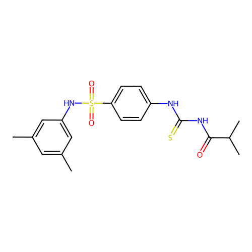 N-(3,5-dimethylphenyl)-4-{[(isobutyrylamino)carbothioyl]amino}benzenesulfonamide structure