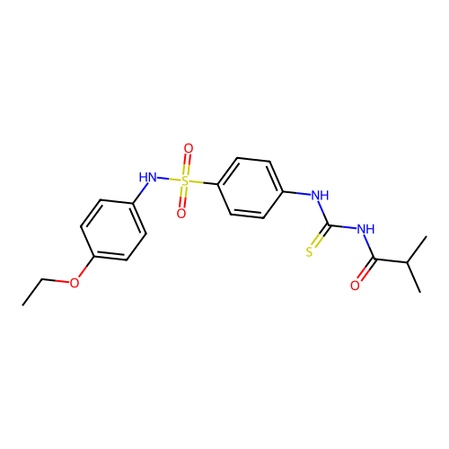 N-(4-ethoxyphenyl)-4-{[(isobutyrylamino)carbothioyl]amino}benzenesulfonamide structure