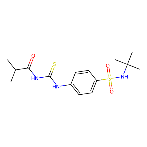 N-(tert-butyl)-4-{[(isobutyrylamino)carbothioyl]amino}benzenesulfonamide structure