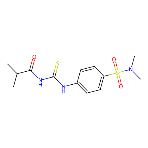 4-{[(isobutyrylamino)carbothioyl]amino}-N,N-dimethylbenzenesulfonamide structure