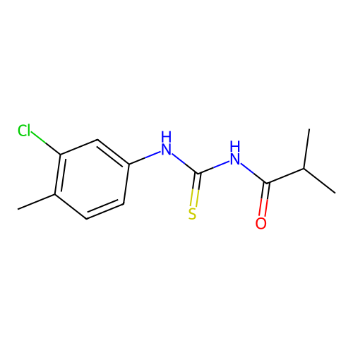 N-[(3-chloro-4-methylphenyl)carbamothioyl]-2-methylpropanamide structure