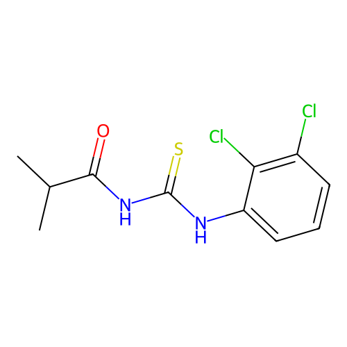 N-[(2,3-dichlorophenyl)carbamothioyl]-2-methylpropanamide structure