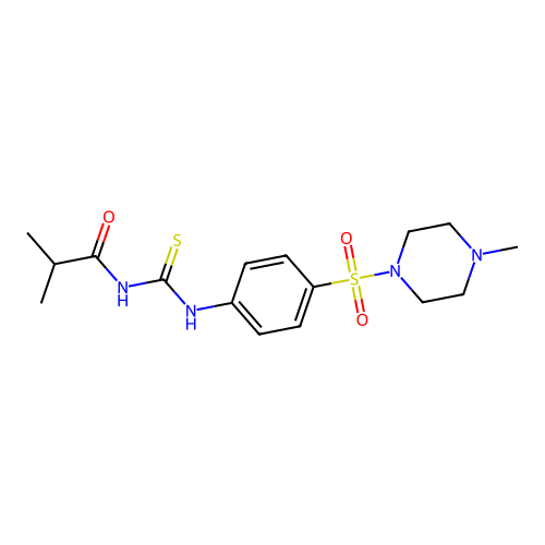 N-isobutyryl-N'-{4-[(4-methyl-1-piperazinyl)sulfonyl]phenyl}thiourea structure