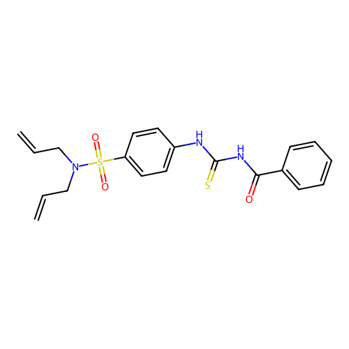 N,N-diallyl-4-{[(benzoylamino)carbothioyl]amino}benzenesulfonamide structure