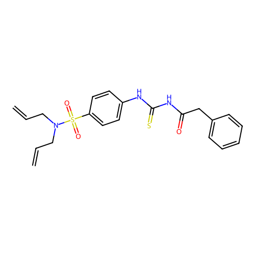 N,N-diallyl-4-({[(phenylacetyl)amino]carbothioyl}amino)benzenesulfonamide structure