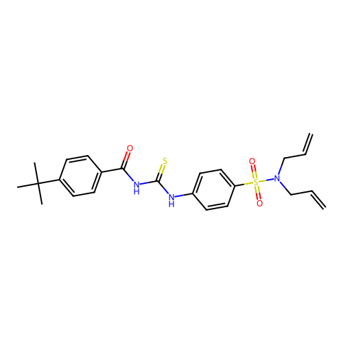 N,N-diallyl-4-({[(4-tert-butylbenzoyl)amino]carbothioyl}amino)benzenesulfonamide structure
