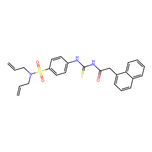 N,N-diallyl-4-({[(1-naphthylacetyl)amino]carbothioyl}amino)benzenesulfonamide structure