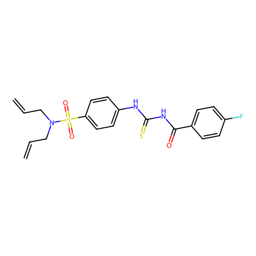 N,N-diallyl-4-({[(4-fluorobenzoyl)amino]carbothioyl}amino)benzenesulfonamide structure