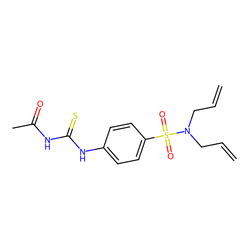 4-{[(acetylamino)carbothioyl]amino}-N,N-diallylbenzenesulfonamide structure