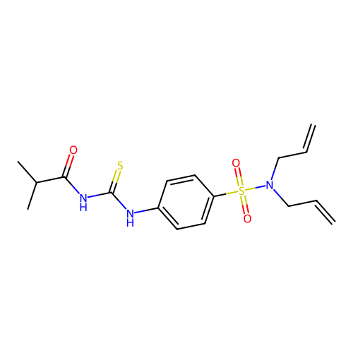 N,N-diallyl-4-{[(isobutyrylamino)carbothioyl]amino}benzenesulfonamide structure