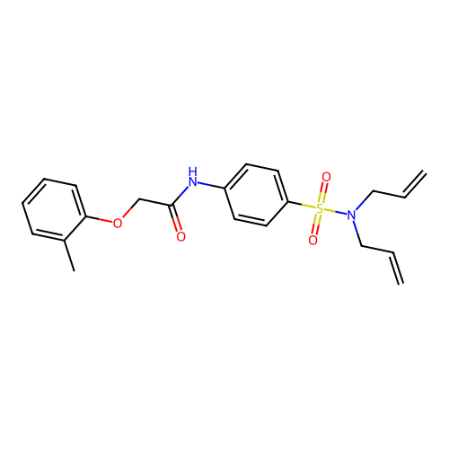 N-{4-[(diallylamino)sulfonyl]phenyl}-2-(2-methylphenoxy)acetamide structure