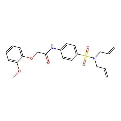 N-{4-[(diallylamino)sulfonyl]phenyl}-2-(2-methoxyphenoxy)acetamide structure