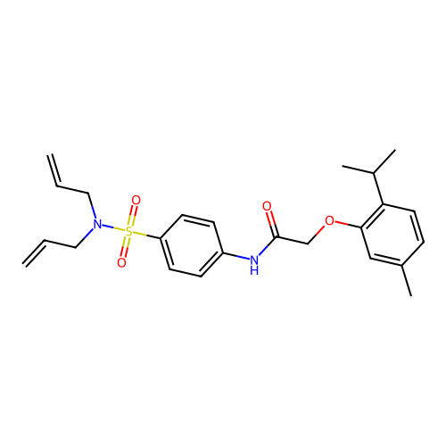 N-{4-[(diallylamino)sulfonyl]phenyl}-2-(2-isopropyl-5-methylphenoxy)acetamide structure