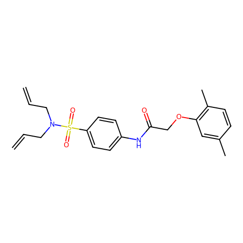 N-{4-[(diallylamino)sulfonyl]phenyl}-2-(2,5-dimethylphenoxy)acetamide structure