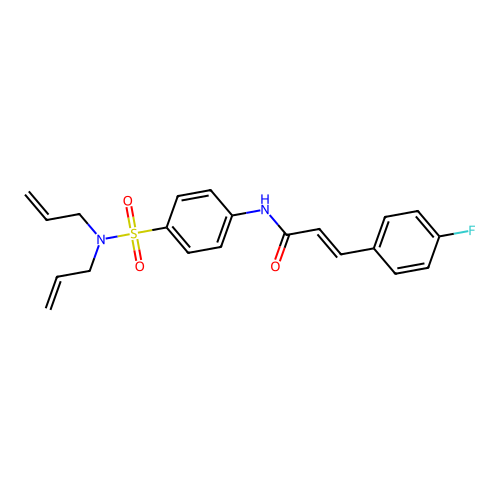 N-{4-[(diallylamino)sulfonyl]phenyl}-3-(4-fluorophenyl)acrylamide structure
