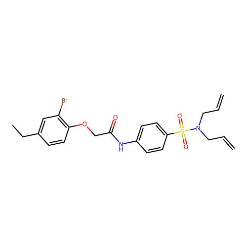 2-(2-bromo-4-ethylphenoxy)-N-{4-[(diallylamino)sulfonyl]phenyl}acetamide structure