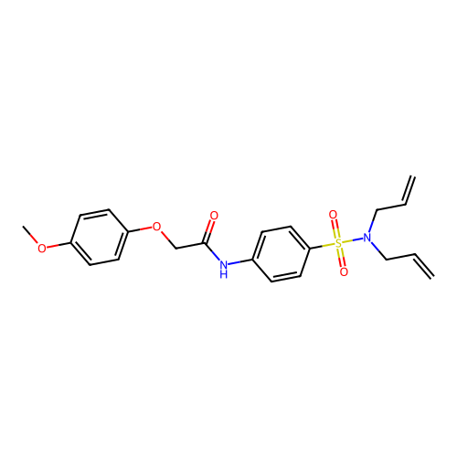 N-{4-[(diallylamino)sulfonyl]phenyl}-2-(4-methoxyphenoxy)acetamide structure