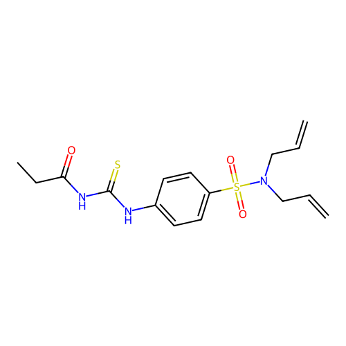 N,N-diallyl-4-{[(propionylamino)carbothioyl]amino}benzenesulfonamide structure