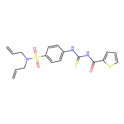 N,N-diallyl-4-({[(2-thienylcarbonyl)amino]carbothioyl}amino)benzenesulfonamide structure
