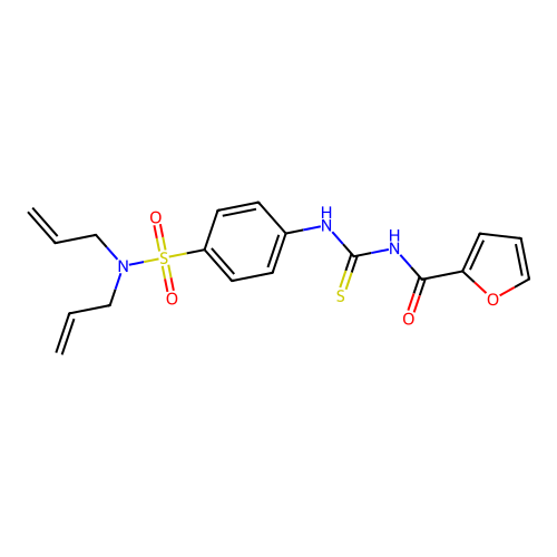 N,N-diallyl-4-{[(2-furoylamino)carbothioyl]amino}benzenesulfonamide structure