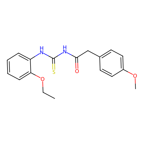N-[(2-ethoxyphenyl)carbamothioyl]-2-(4-methoxyphenyl)acetamide structure