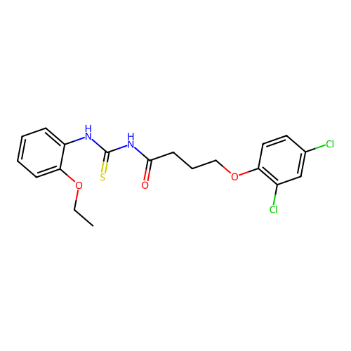 4-(2,4-dichlorophenoxy)-N-[(2-ethoxyphenyl)carbamothioyl]butanamide structure
