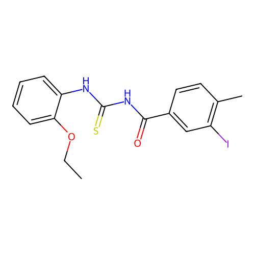 N-[(2-ethoxyphenyl)carbamothioyl]-3-iodo-4-methylbenzamide structure