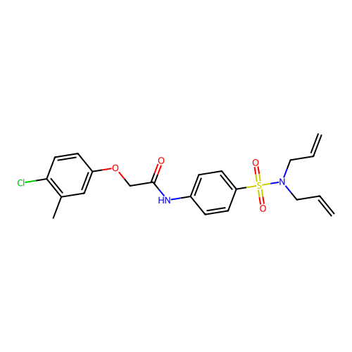 2-(4-chloro-3-methylphenoxy)-N-{4-[(diallylamino)sulfonyl]phenyl}acetamide structure